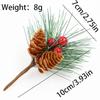 Artificial Pine Needle Greenery & Red Berry Bouquet for Holiday DIY & Gift Packaging