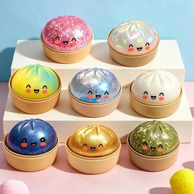 Glitter Dumpling Squishy Stress-relieving Toys Fun Pinch Squeeze Ball Soft Fidget Relax Molding Popular Children Favor Gifts