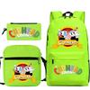 Cartoon Teacup Head Cuphead Student School Bag Backpack Three-piece Set Children's Shoulder Bag Pencil Bag