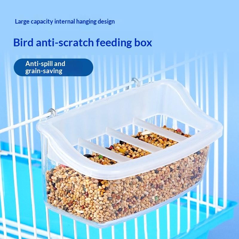 Großer Kapazität Papageien Futterspender Tränke Vögel Wasser Hängeschale Kasten Haustier Plastik Futterbehälter Spender Haus Garten Vogelbedarf