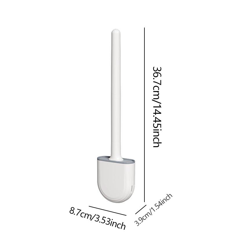 Perie de toaletă din silicon TPR, perie de toaletă cu suport, set de perii de toaletă suspendate pe perete, perie de curățare flexibilă și moale pentru podea