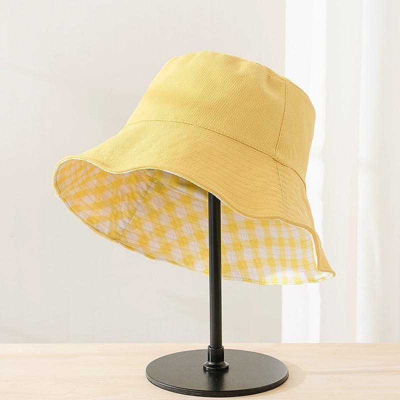 Summer Wide Brim Sun Hat Women's Foldable Travel Packable Bucket Hat Japanese UV Sunscreen Two Side Beach Hat Fisherman