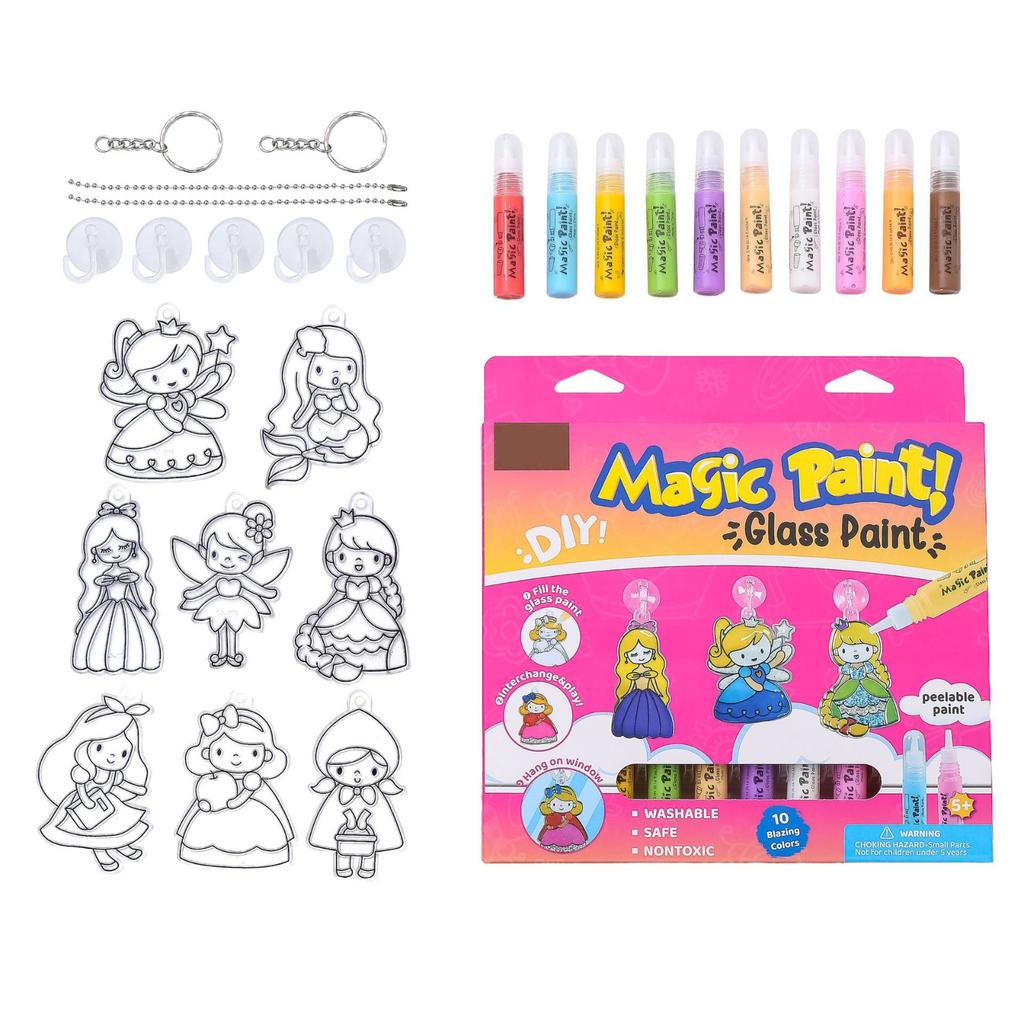Kids No-Bake Glitter Paint Pen Set - DIY Suncatcher Ornament Kit for Children, Educational Coloring Supplies