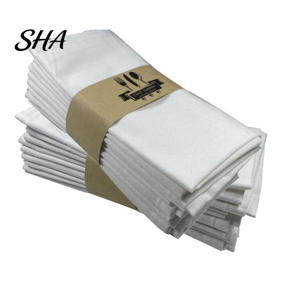 Farmhouse Style Napkins Rustic Linen Napkin, 16 Inch Cloth Solid Color Stitched Machine Washable Napkin for Dining Table Wedding Bridal Shower