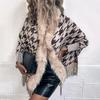Oversized Fringe Cape Coat Women's Autumn Winter New Arrivals Patchwork Shearling Collar Shawl Outerwear