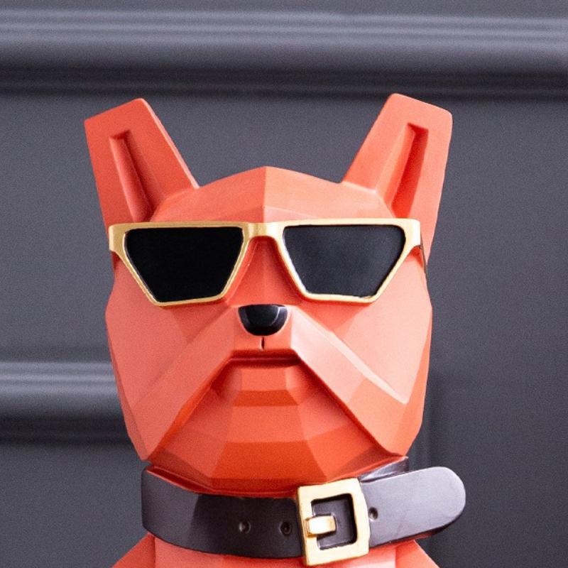Creative Dog Figurines Luxury Modern Funny Figurines with Storage Tray Art Aesthetic Interior Ornaments Home Room Decoration