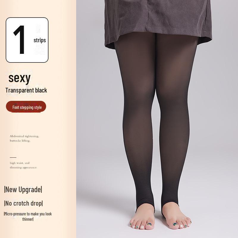 Černé průhledné legíny velké velikosti – nosnost 200 lb, Dámské punčochové kalhoty na jaro/podzim/zimu