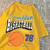 Wettkampf Basketball 76 T-Shirts Herren Damen Street O-Ausschnitt Kleidung Locker Übergroße T-Shirts Harajuku Baumwolle Marke Kurzarm