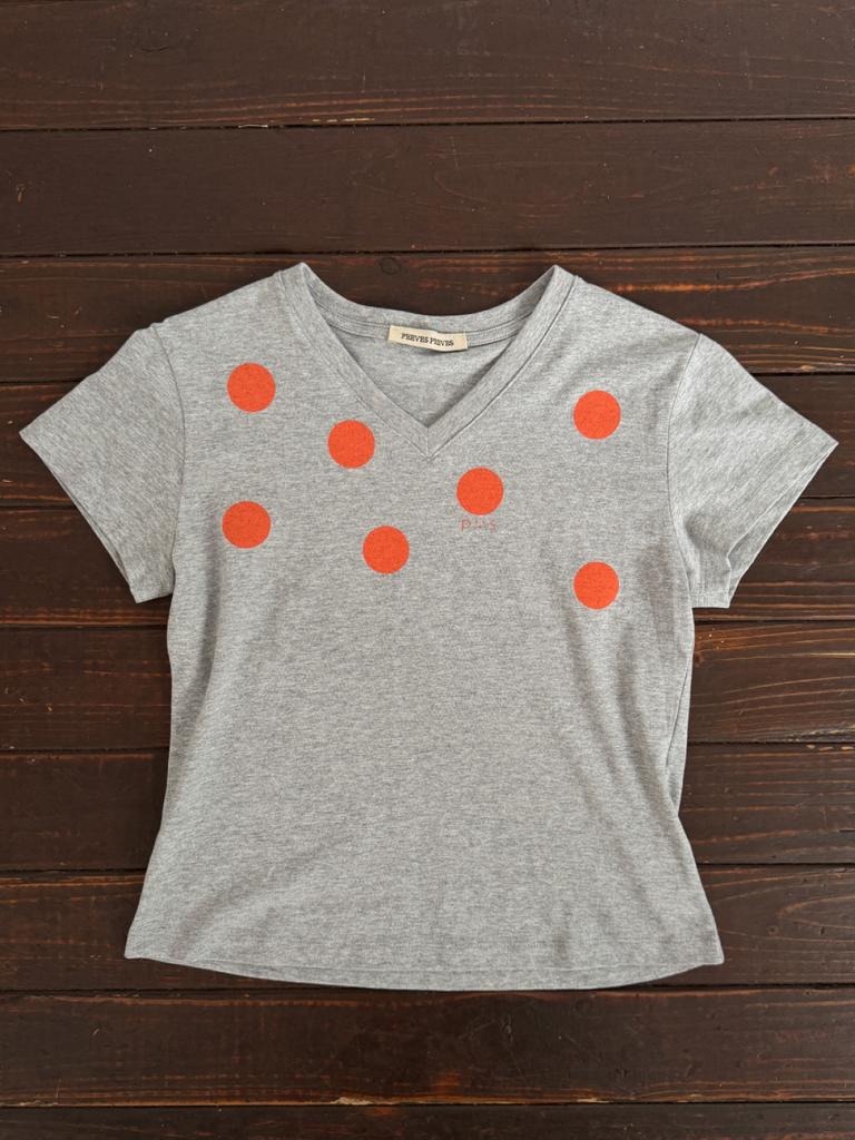 Pibeuseupibeuseu Pvs Dot V-Neck Tee / M. Gray