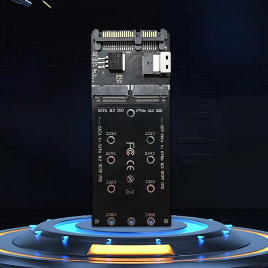 M.2 M.2 Hard Drive SATA NGFF SSD to Adapter Card NVMe to SFF-8654 Converter