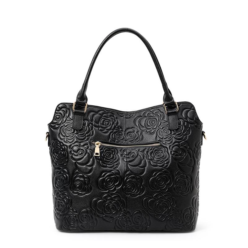 Leather handbag fashion embossed handbag leather temperament one-shoulder crossbody bag