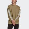Adidas Originals Trefoil Lock Up Crew Embroidered Logo Sweatshirt Men Tops Olive H41317