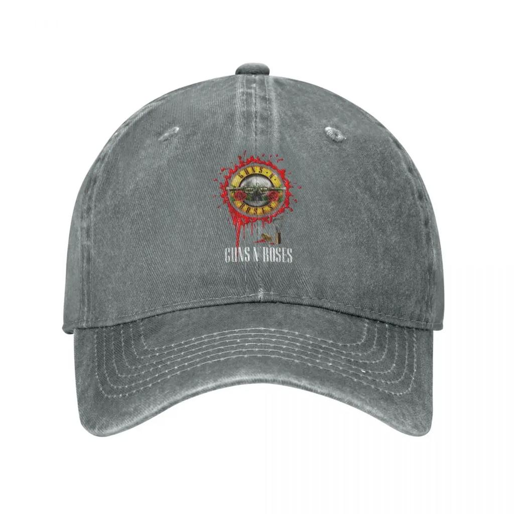 Guns N Roses Bullet Logo Baseball Cap for Men Women Distressed Washed Headwear 80s Rock Outdoor Activities Adjustable Hats Cap