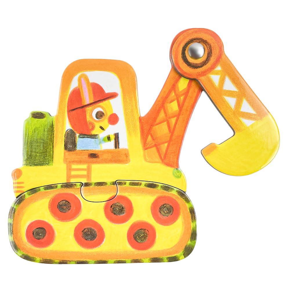 DJECO Puzzle Duo Artic-Roll Jármű, Munkagép, Kotrógép, Képösszepárosítás, 1, 2 és 3 éveseknek, Fiúknak és lányoknak, Kisgyermekeknek, Babaajándék, Ajándék,