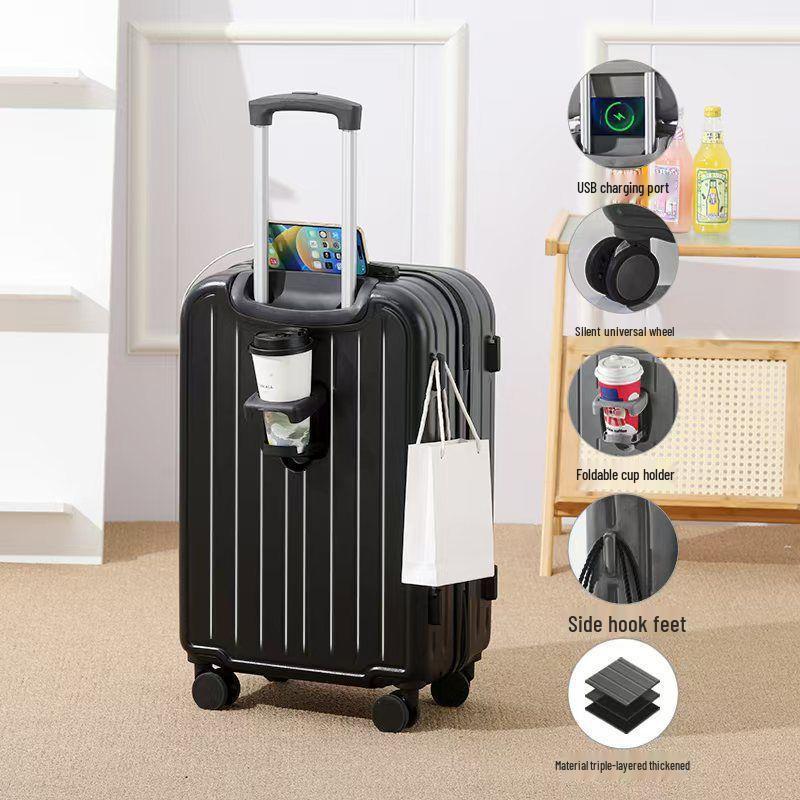 

Универсальный чемодан на колесиках: Модель 2025 года с многофункциональным замком, прочный и унисекс дорожный чемодан - Бесплатная доставка Grain White