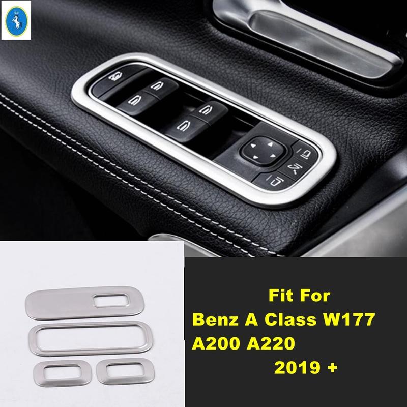 ABS Auto Interior Glass Window Lift Switch Button Panel Decor Cover Trim Accessories For Benz A Class W177 A200 A220  - 2024