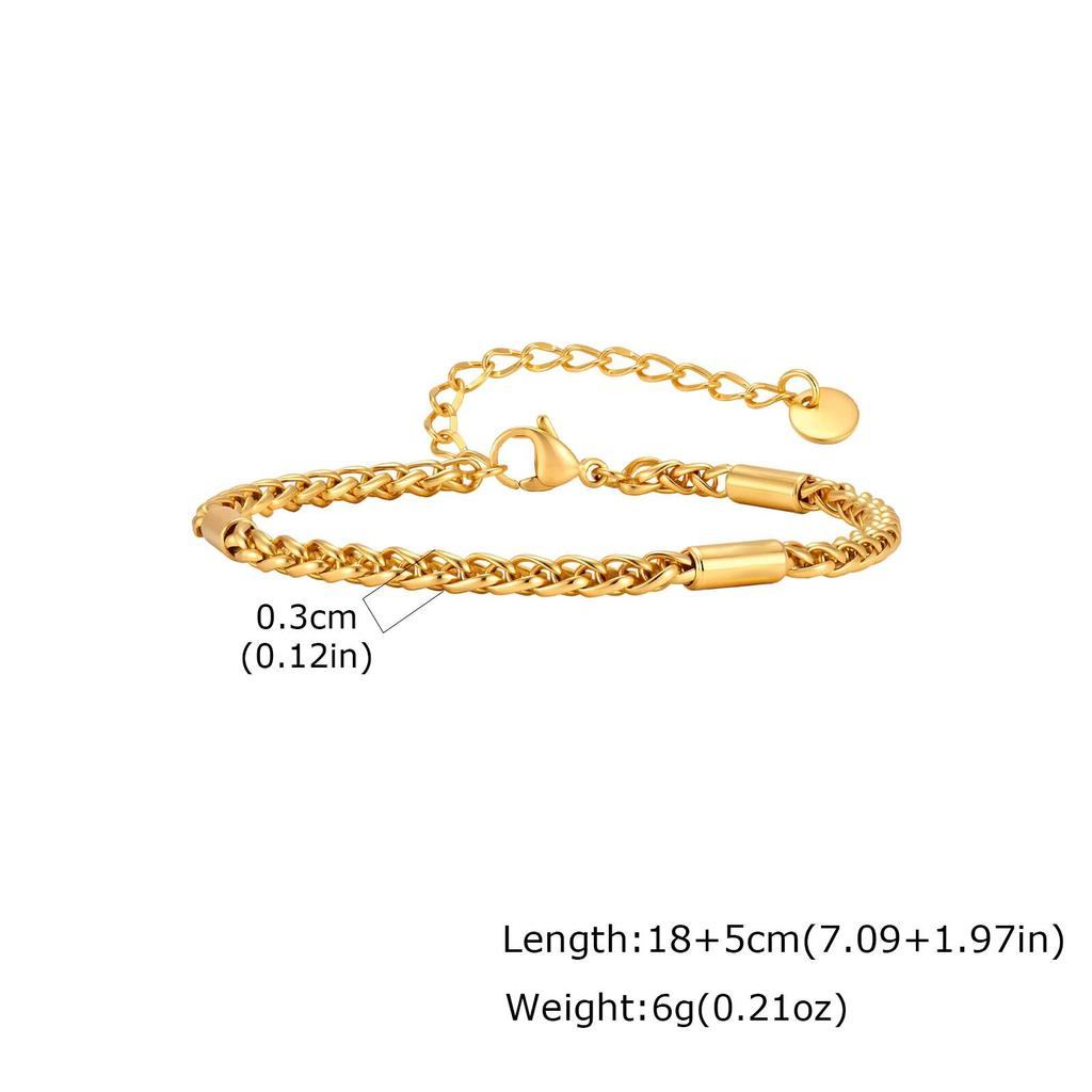Vnox Gold Sliver Color Stainless Steel Tube Chain Bracelet Adjustable 18-23cm Basket Link Wristband Jewelry Gifts for Men Women