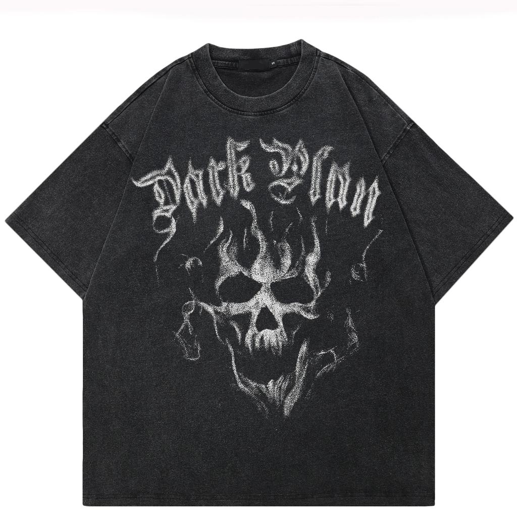 2024 Streetwear Unisex T-Shirt mit Totenkopf- und Buchstabengrafik