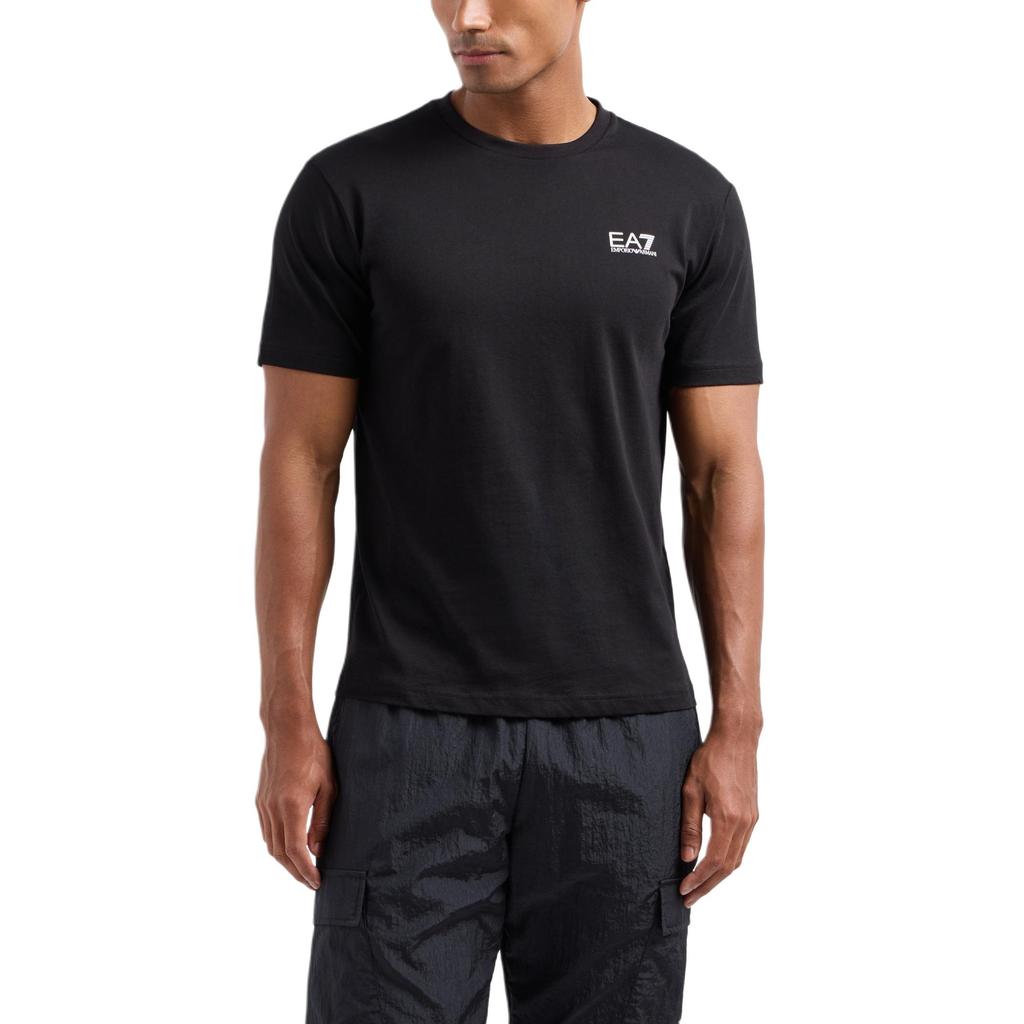 Emporio Armani EA7 SS24 Color Block Logo Letter Print Crew Neck Short Sleeve T-Shirt Men tops Black 8NPT25-PJVPZ-1200
