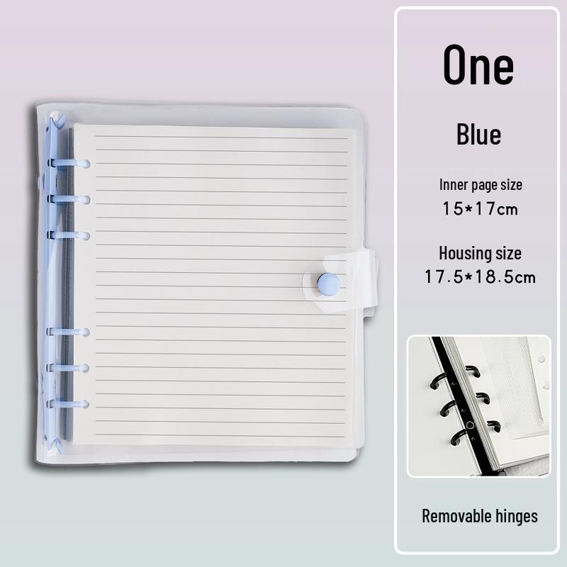 Soft Leather Ring-Bound Planner with Detachable Buckle - Square, Thickened, Grid or Blank Pages