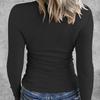 Sexy Base Shirt, Autumn and Winter, Long Sleeved, Top, Knitted Inner Layer, V-neck, Slim Fit, Basic Style, Solid Color T-shirt