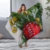 Tuniu Christmas Red Gift Blanket Soft Cozy Warm Throw Blanket for Sofa Bed Home Decoration
