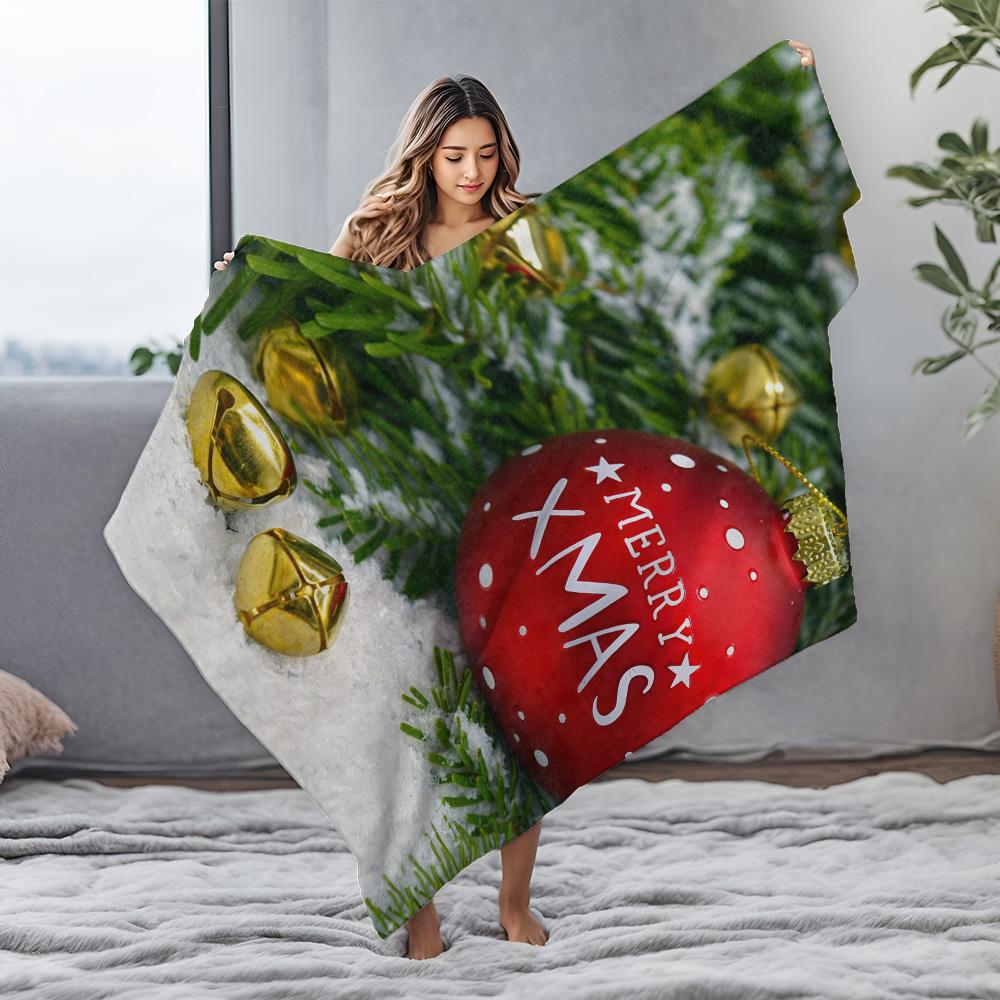 Tuniu Christmas Red Gift Blanket Soft Cozy Warm Throw Blanket for Sofa Bed Home Decoration