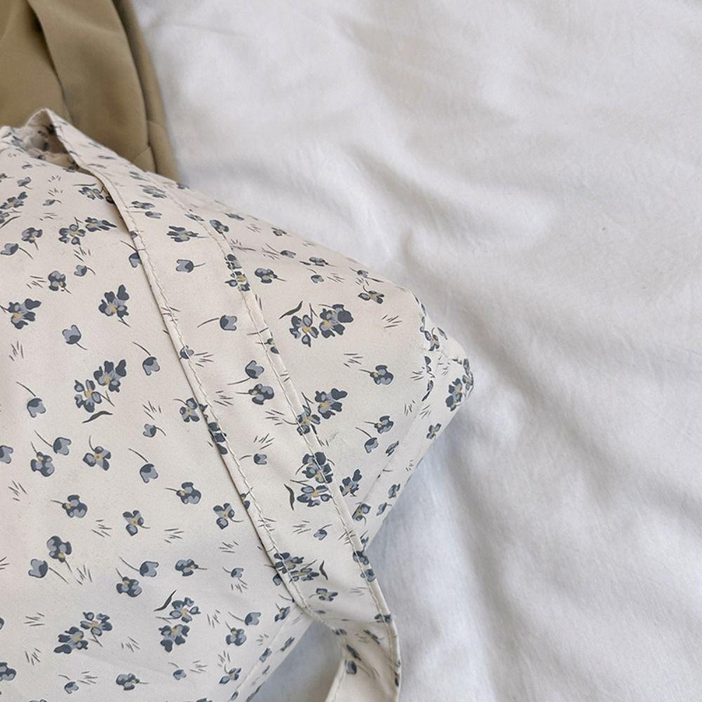 Fashion Flower Floral Canvas Shoulder Bag Large Capacity Handbag Simple Casual Shopper Tote Bags Crossbody Bag