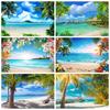 Fundal Plajă Tropicală pentru Fotografie Vară Hawaii Albastru Ocean Val Plajă Copac Palmier Copil Petrecere de Sărbătoare Fundal Foto Decor