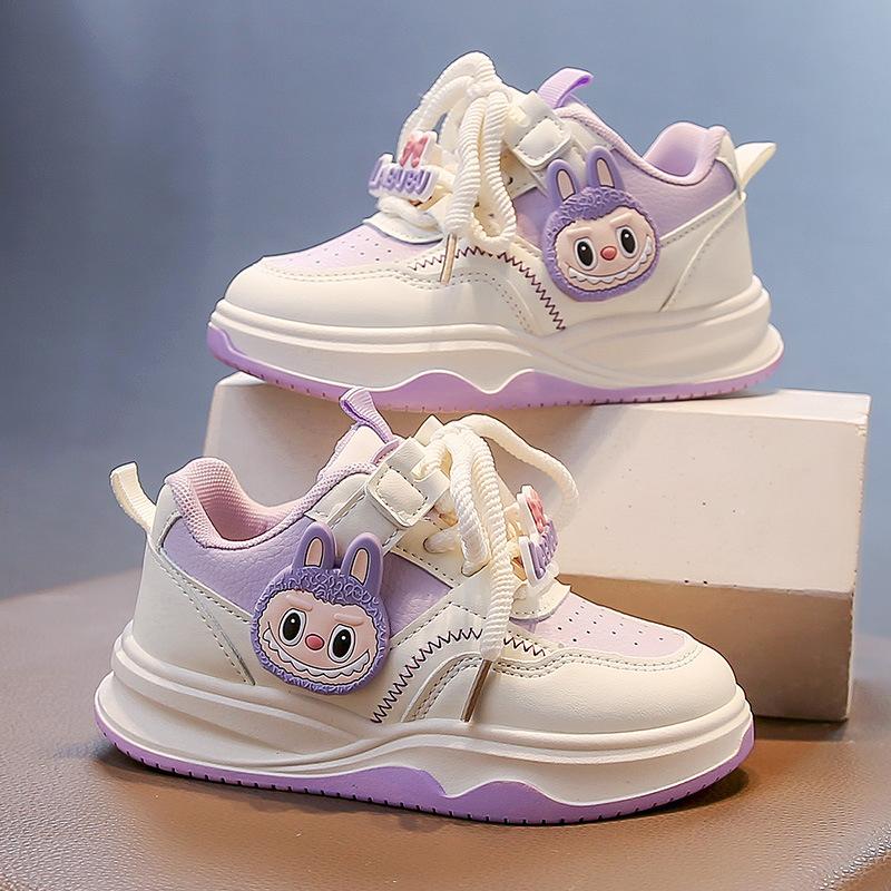Girls sports board shoes 2025 new spring and autumn cute cartoon children's little white shoes breathable girls fashion casual shoes