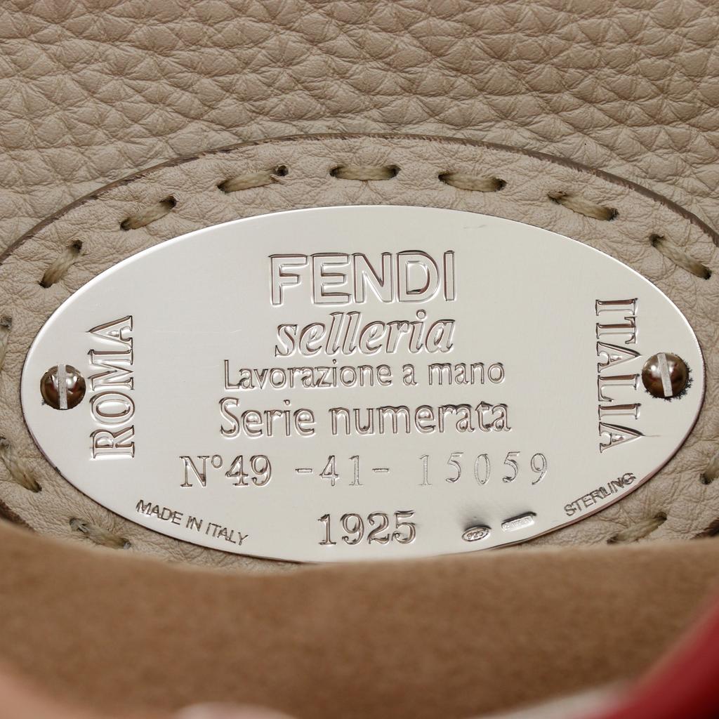 FENDI Peekaboo medium Handbag 8BN226 Celeria 2WAYShoulder Red leather Women Used