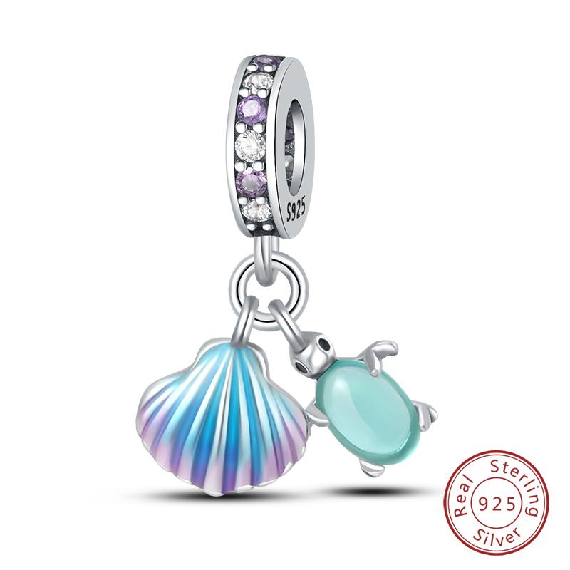 100% Copper Butterfly Fairy Dream Ocean Shell Pearl Mermaid Sea Turtle Sunflower Charms Beads Fit Qikaola Bracelets