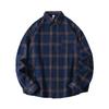 Autumn Men'S Thickened Plaid Abraded Long Sleeve Shirt Men'S Casual Lapel Shirt