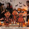 3Pcs Wooden Halloween Pumpkin Ornament 2D Flat Pumpkin Scarecrow Party Sign  Farmhouse Setting
