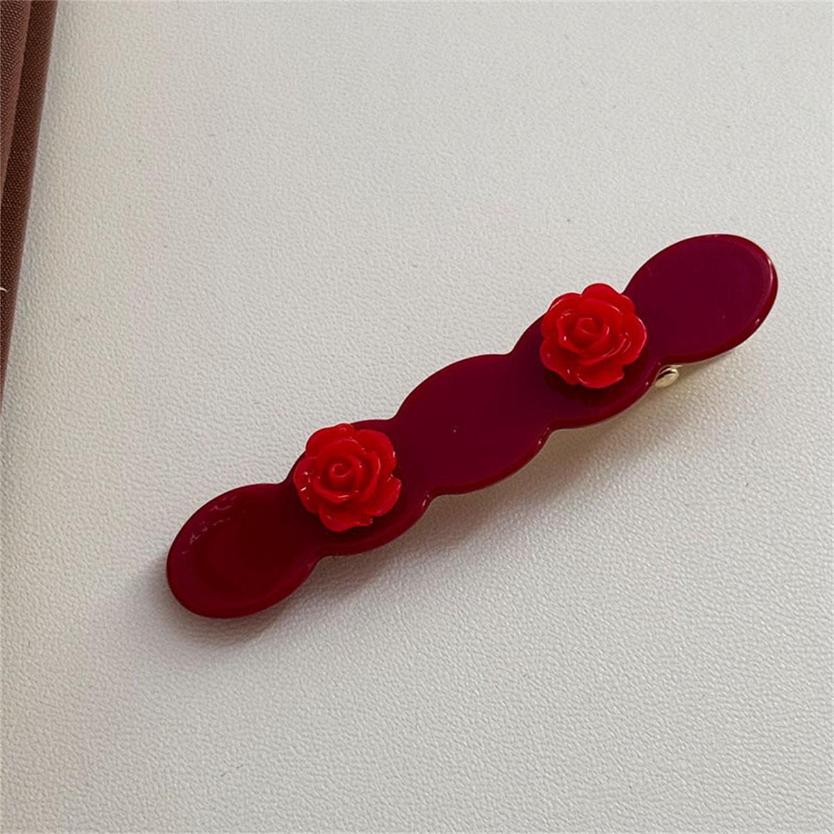 

New Acetate Hair Clips Rose Flower Side Pins Vintage Sweet Hairpin Women Hair Accessories