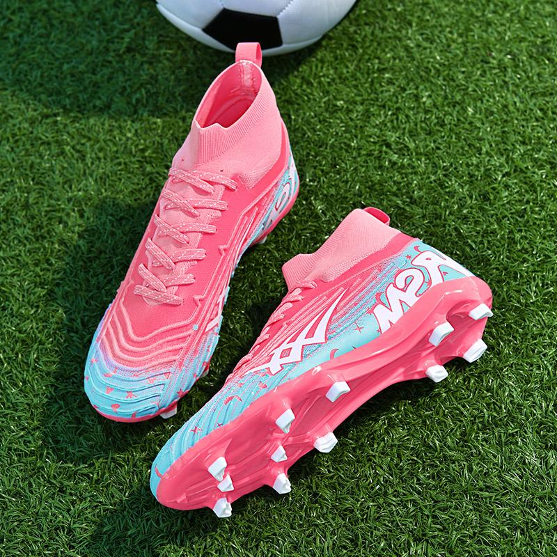 Unisex Football Boots High-top Rubber Tie High Elastic Socks Training Artificial Grassland Outdoor Sports Training Football Shoes