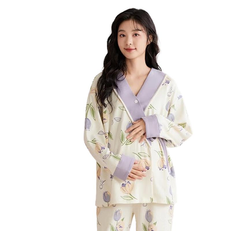 

Joyncleon Autumn/Winter Maternity Nursing Pajama Set XL (120-140 jin)