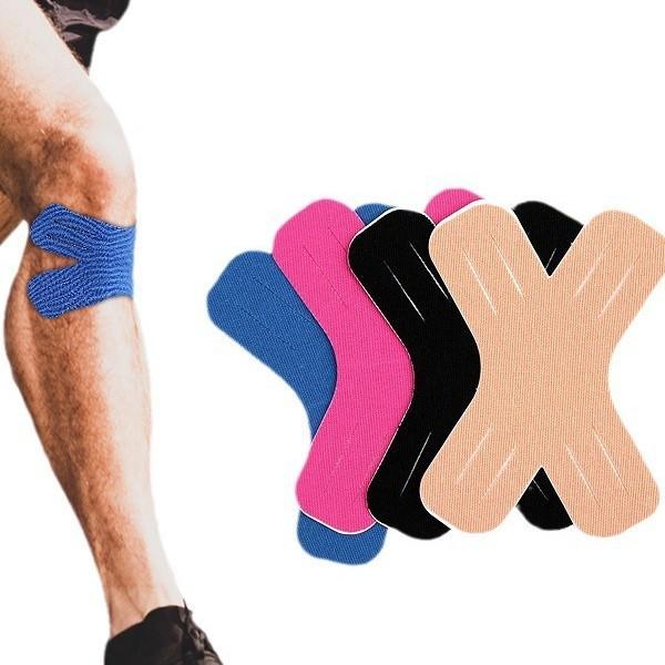 X-förmiges Sport-Kinesiotape: Muskelunterstützung für Basketball, Laufen, Oberschenkel, Schulter und Knie.