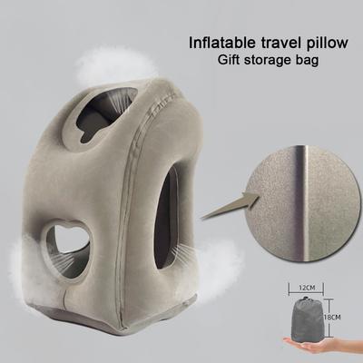 Portable Inflatable Travel Pillow Neck Support for Office Naps Airplane Flights Train Sleepouts Outdoor Camping