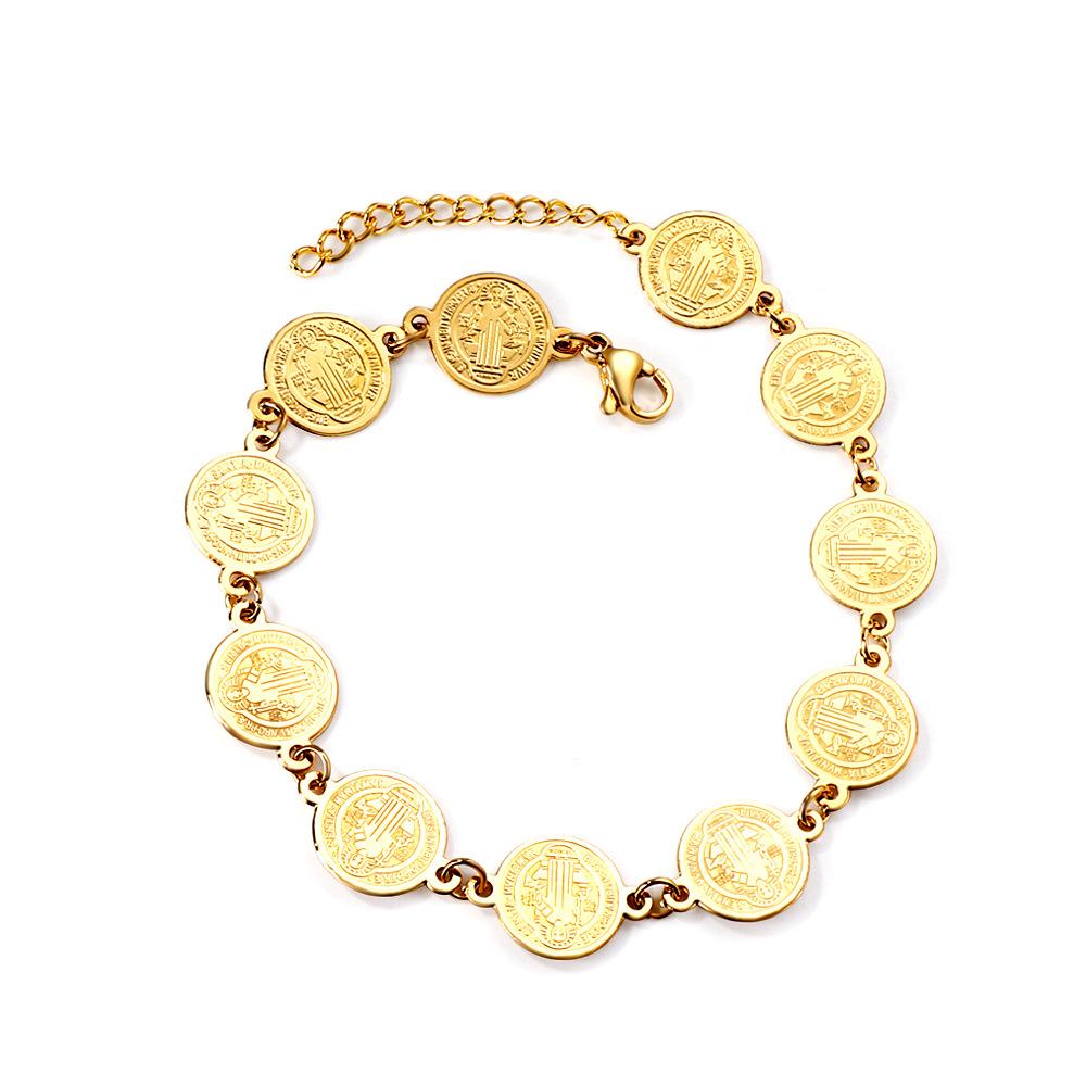 eBay jewelry bracelet women's niche design sense circle steel ball portrait creative stainless steel bracelet women
