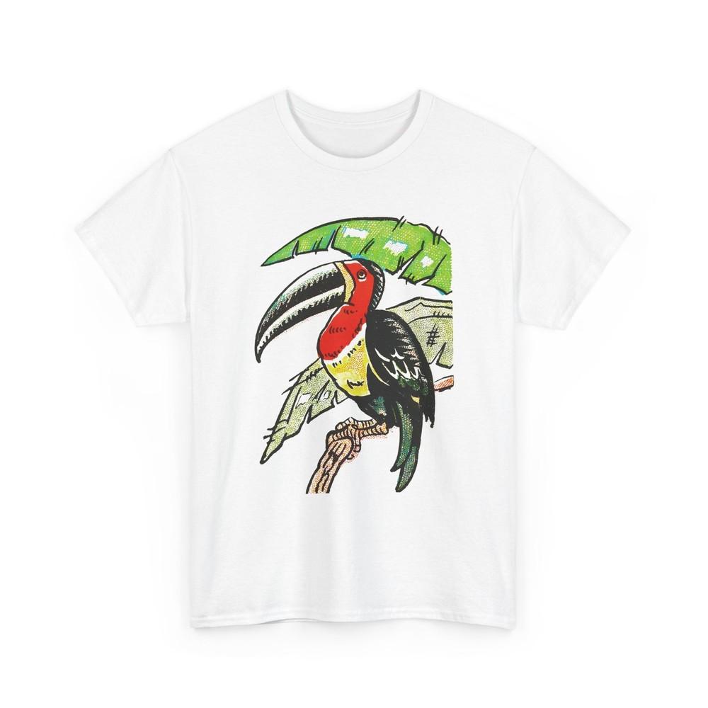 vintage 1920s travel poster toucan graphic reproduction tshirt