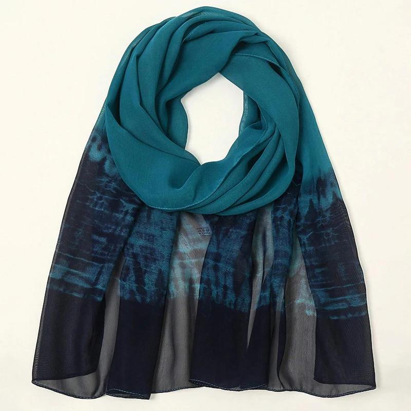 Chiffon Women Beach Scarf Floral Silk Shawls Design Print Headband Female Summer Headband Wraps Sunscreen Hijab