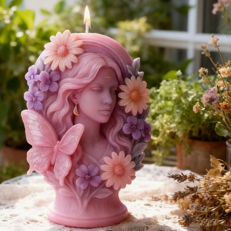 Food Grade Silicone Mould with Butterfly Girl Designs for Candle Making Craft Projects