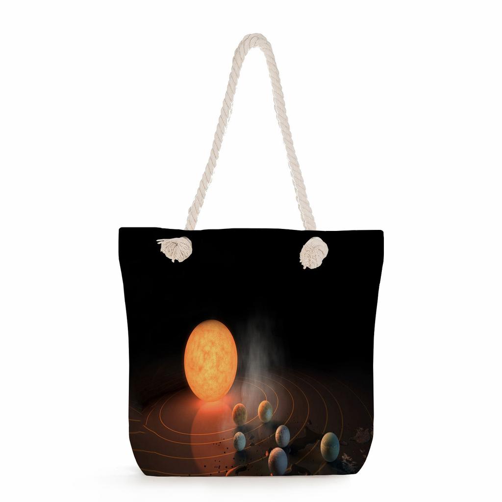 Starry Sky Print Thick Rope Single-shoulder Beach Bag 7229 CLE