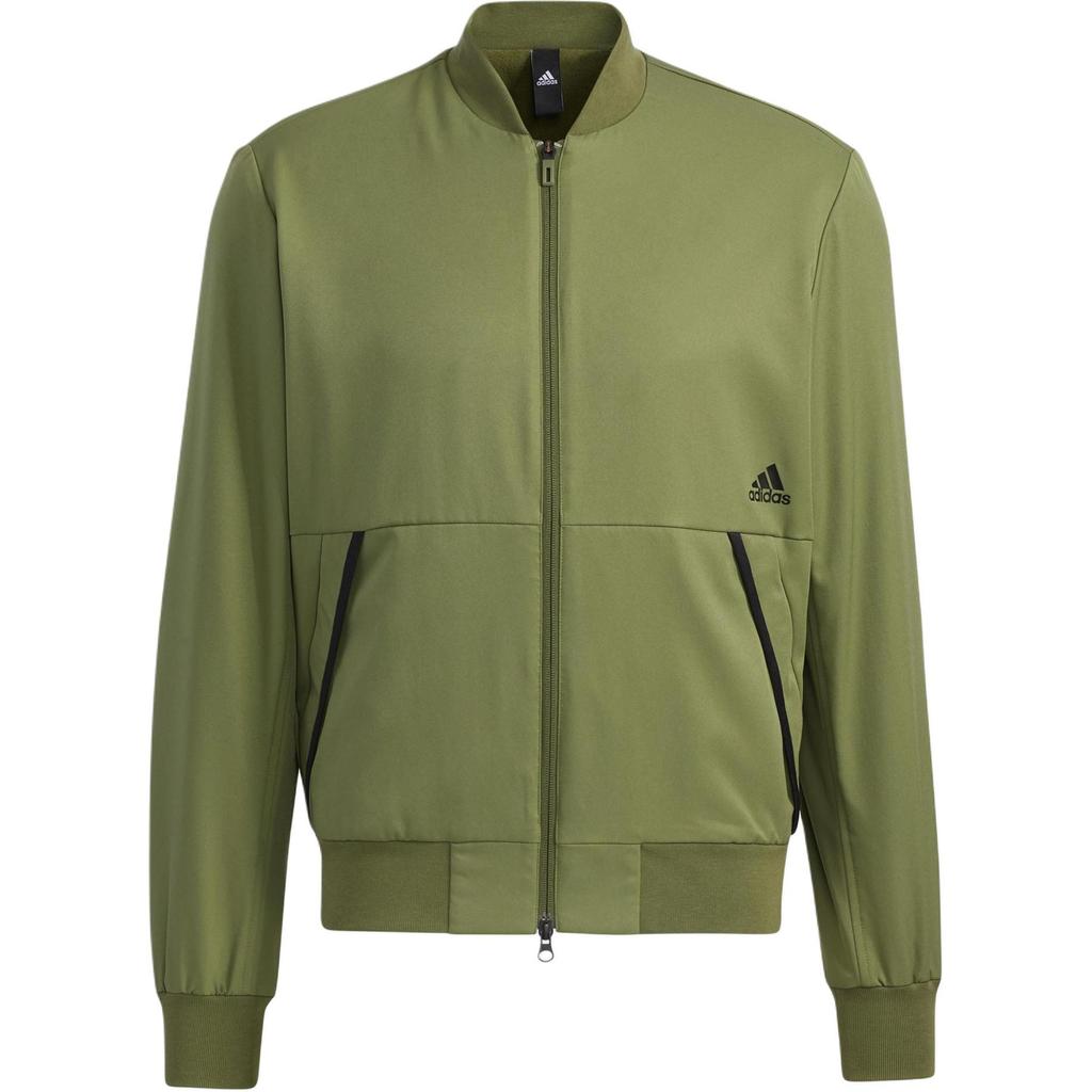 Adidas Logo Printed Pattern Zippers Fleece Lined Thermal Pilot Jackets & Coats Men's Green GP0979