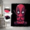 Spider-Man On Technical Blueprint Waterproof Shower Curtain For Superhero Bathroom Decor