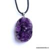 In-stock  Natural China Amethyst Cluster Raw Stone Teardrop-shaped Geode Necklace Pendant for Business Gifts