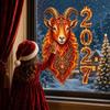 2027 Year Of The Sheep Decorative Glass Stickers, Window Displays, New Year And Christmas Decorations