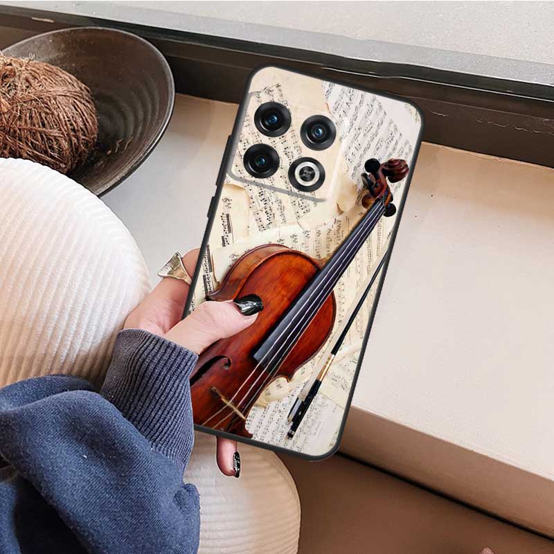 Elegant Violins Bow Sheet Music For OnePlus 15 13 12 11 10 13T 10T 12R 13R 15R Case For OnePlus Nord 5 CE 3 2 4 Lite N20 N30