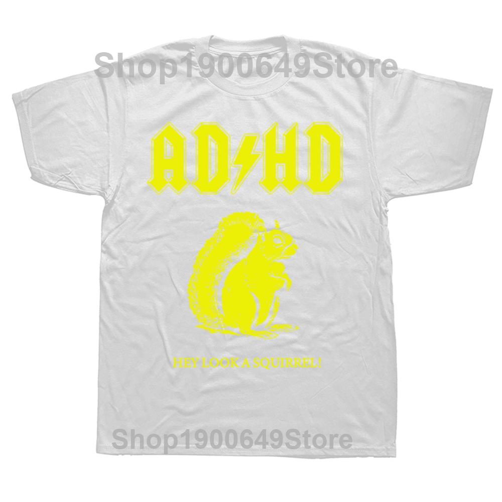 ADHD In Its Original Form Squirrel T Shirt Squirrel TShirt Tops Tees Oversized Cotton Holiday Short Sleeve Mens Clothes